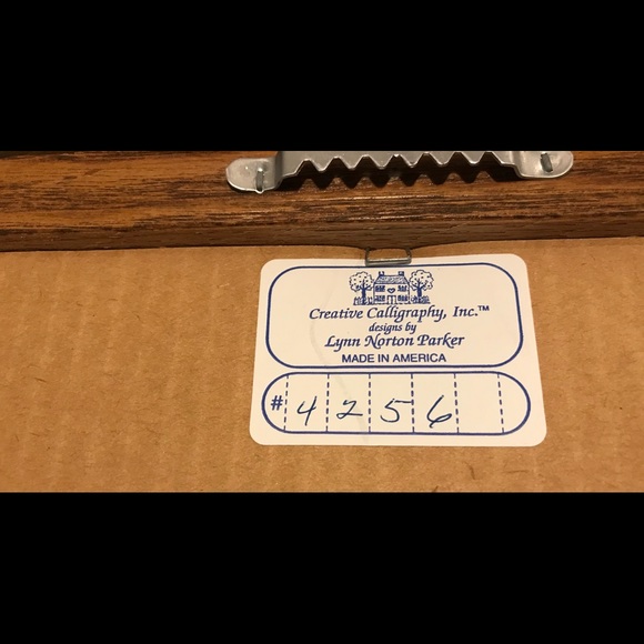 Framed Calligraphy by Lynn Norton Parker - Picture 3 of 3